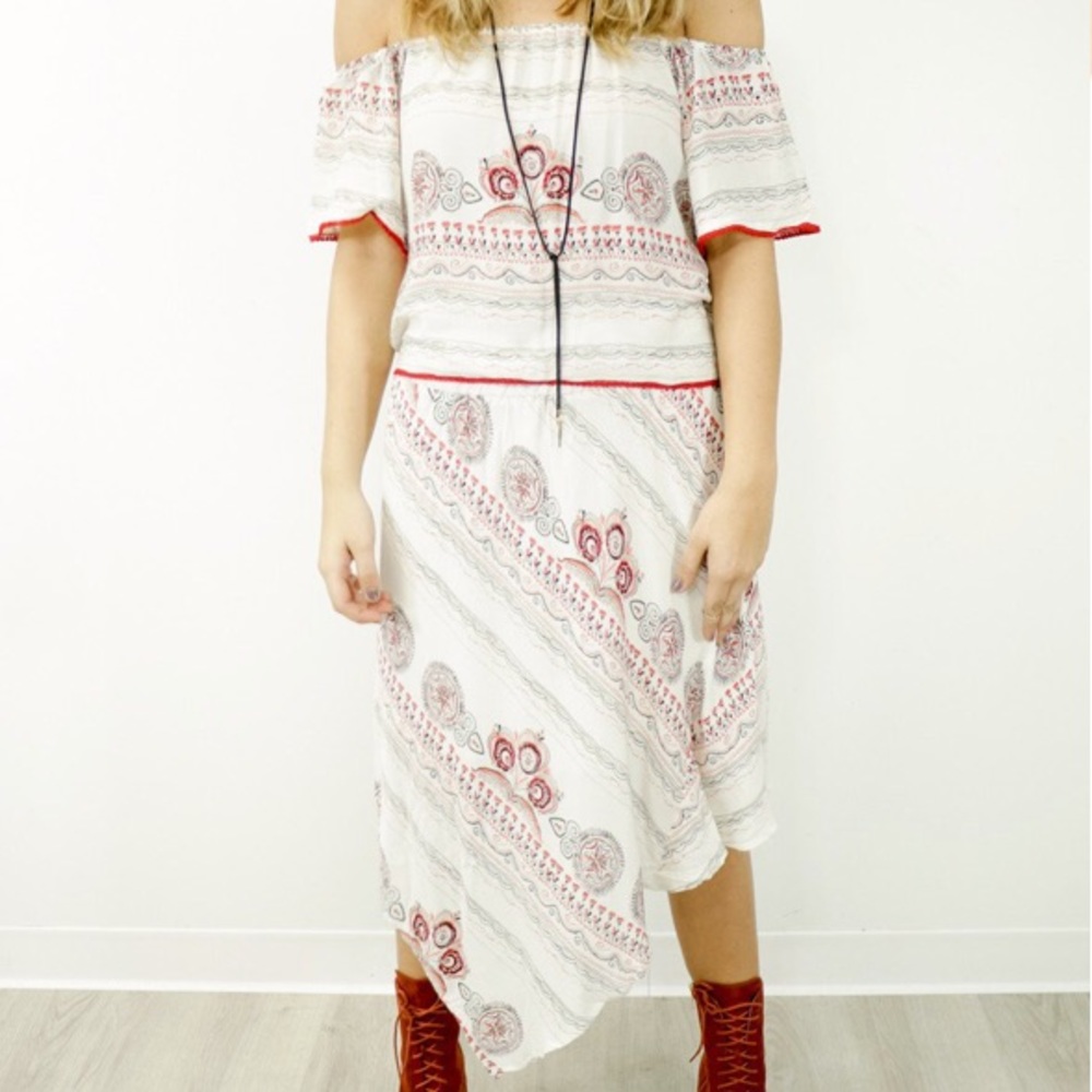 Cold Shoulder Top and Skirt Set